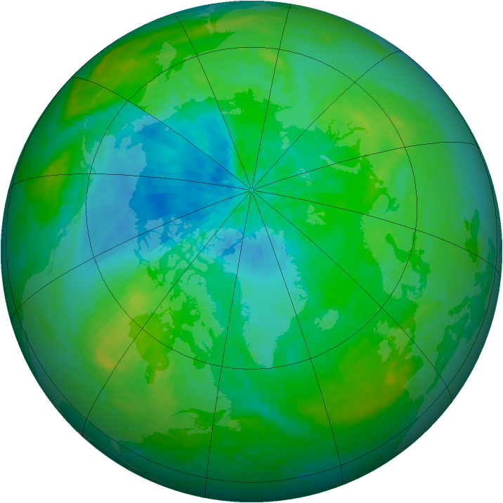 Arctic ozone map for 18 August 2004